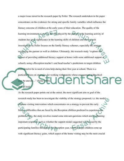 A critique of published research By Anthony Feiler