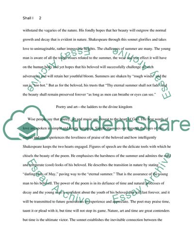 Shall I Compare Thee to a Summers Day