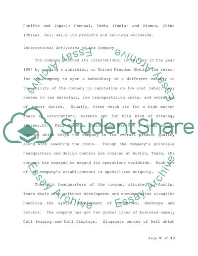 Outsourcing and Offshoring of Dell Inc