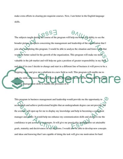 Master of Science in Business Management and Leadership