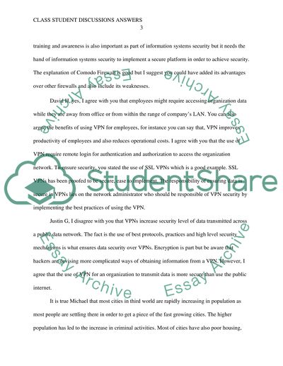 Class student dicussions answers