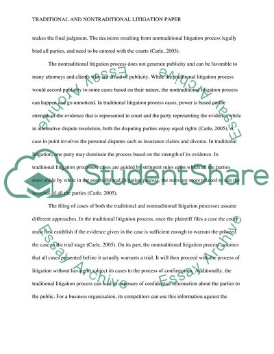 Traditional and Nontraditional Litigation Paper