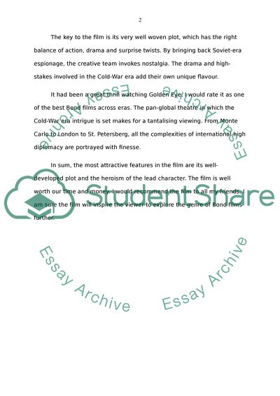 Critical Analysis of James Bond Film Golden Eye