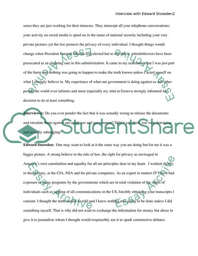 Mock Interview with Edward Snowden