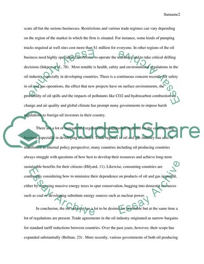 Oil Industrys Trade Regime