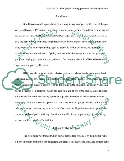 What role do NGOs play in reducing poverty in developing countries