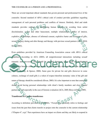 The Counselor as a Person and a Professional