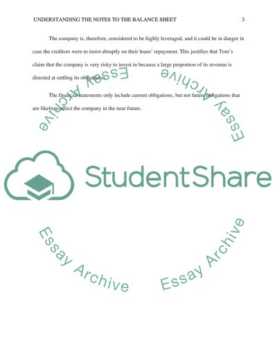 Understanding the Notes to the Balance Sheet