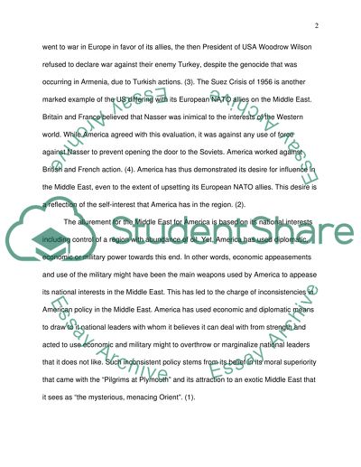 Why does the United States have an inconsistent policy in the middle east