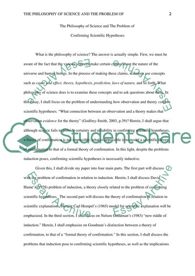 The Philosophy of Science and The Problem of Confirming Scientific Hypotheses