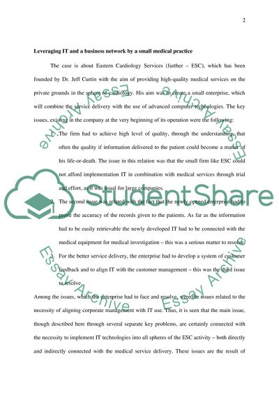 Leveraging IT and a Business Network by a Small Medical Practice