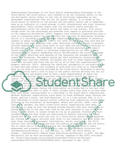 Understanding Challenges In The Third Sector