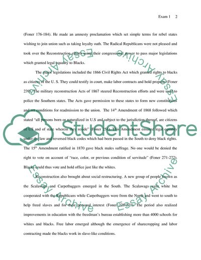 Main Reconstruction Questions