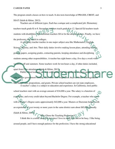 History and Requirements of the Teaching Profession