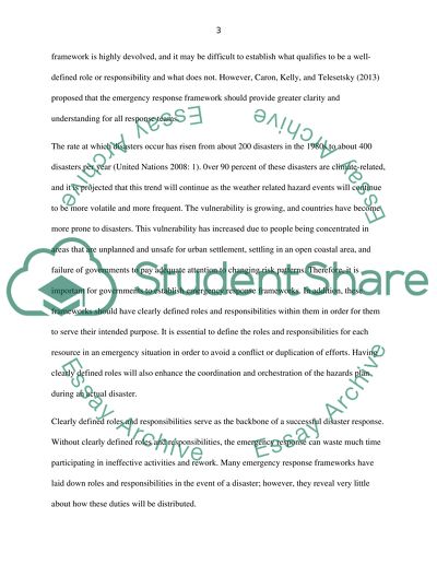 Dealing with disaster