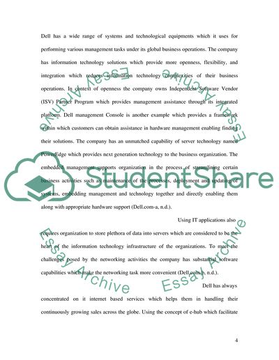 Role of Information System and E-Commerce Technology in Dell