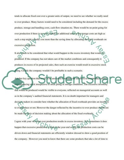 Criticism of Absorption Cost System