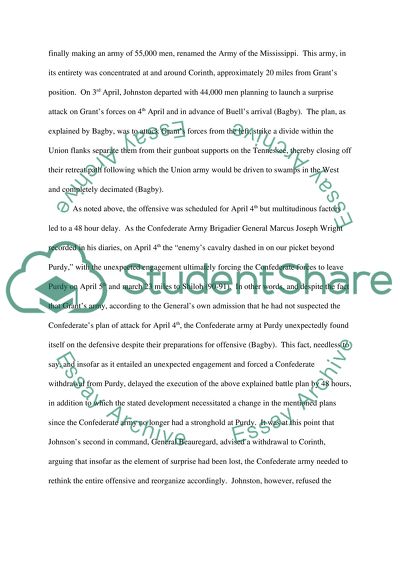 Defeat at Shiloh Battle