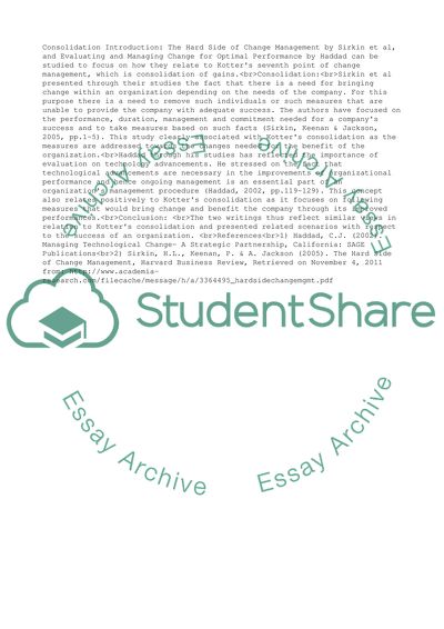 Regarding Consolidation