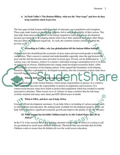 Economics and Globalization Questions