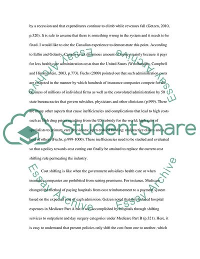 Addressing Overall Expenditures in the US Health Care Industry