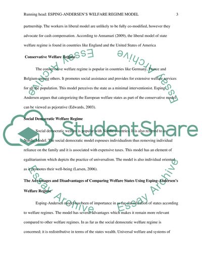 Esping-Andersens Welfare Regime Model