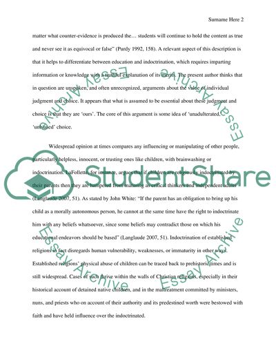 Religious indoctrination is wrong