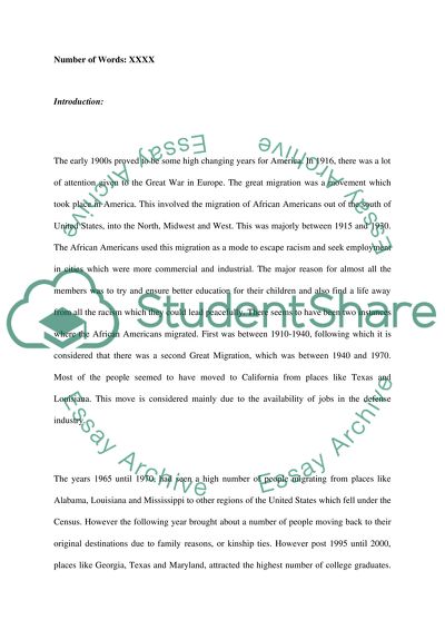 The Great Migration of African Americans from the South to the North during the 1900s