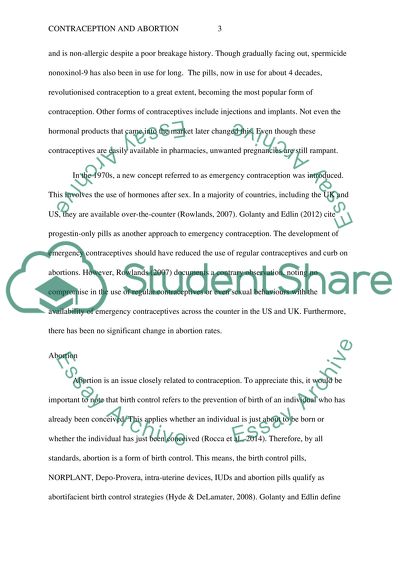 Abortion as an Issue Closely Related to Contraception