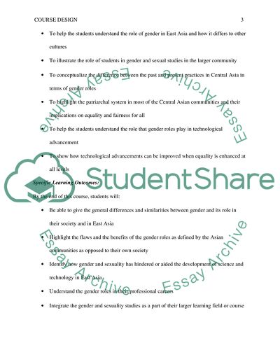 Technology and Gender in East Asia Course Analysis