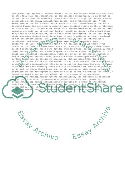 Non-Governmental Organisations