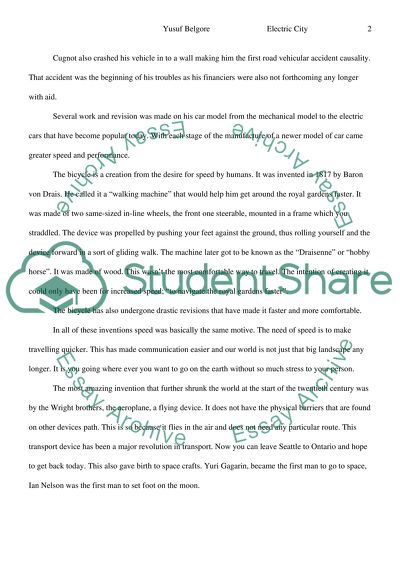 Electric City and Acceleration in the Human Evolution