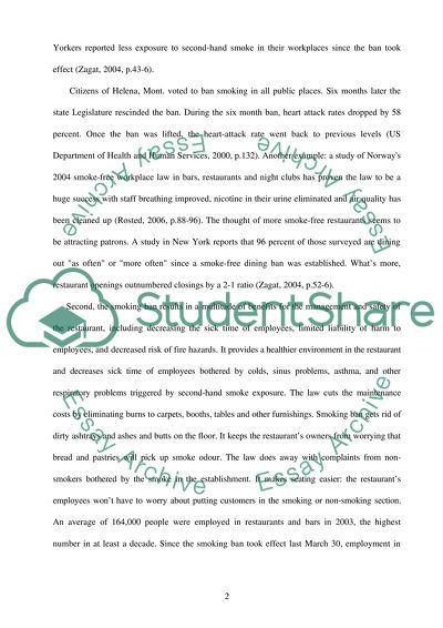 Would the anti-smoking ban affect the strategies of a restaurant