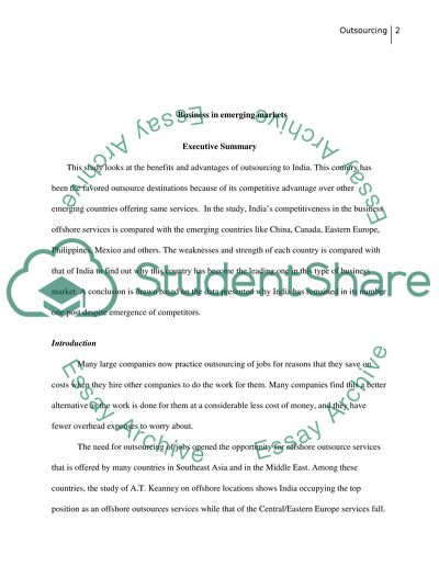 Business in emerging markets