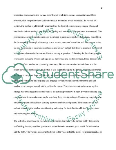Nursing Staff During the Early and Late Postpartum Period