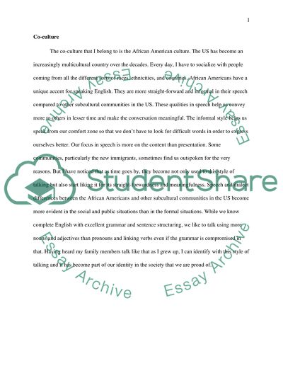 African American Co-culture