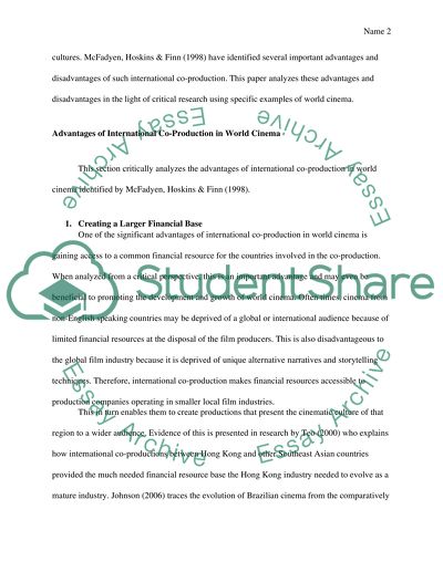 Critical Analysis of International Co-Production in World Cinema