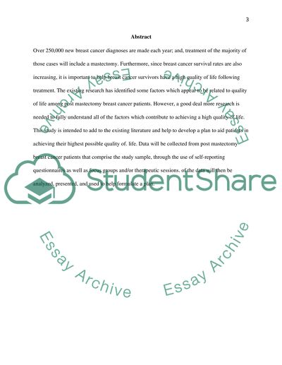 Quality of Life in Women with Breast Cancer Post Mastectomy