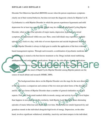 Bipolar I and Bipolar II: Comparison and Contrast