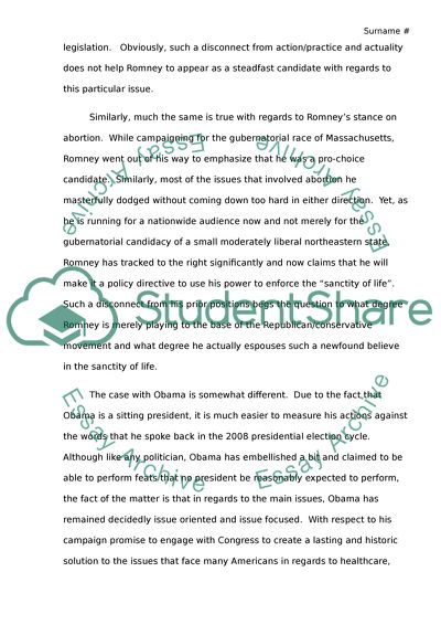 Obama and Romney as Politicians