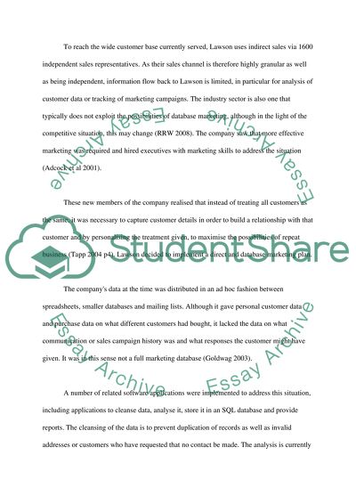Sales and Marketing Background of Lawson
