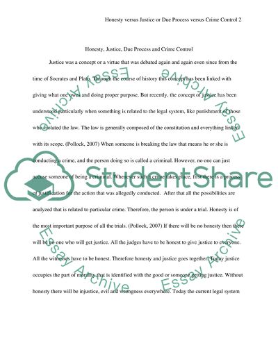 Honesty versus Justice or Due Process versus Crime Control