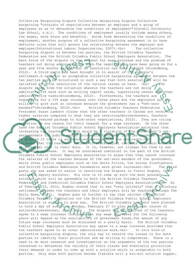 Collective Bargaining Dispute