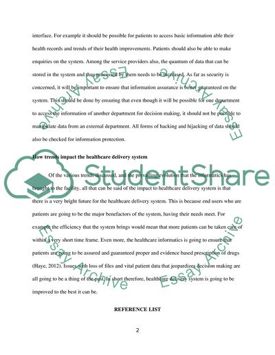 SLP Assignment- Trends in Health Information Systems and Applications
