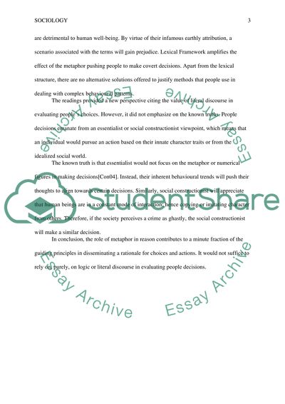 Sociology - Emphasising on Logic and Reason