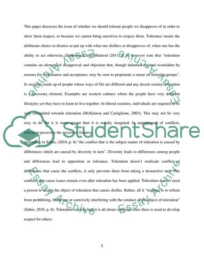 The Issue of Tolerating People We Disapprove