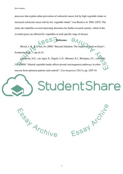 The Impact of Food on Genes