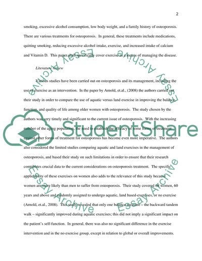 Osteoporosis and Exercise Guidelines