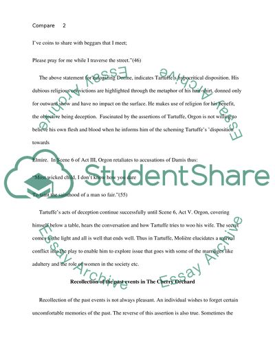 Comparison Tartuffe and The Cherry Orchard