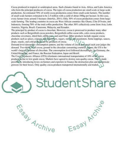 International Cocoa and Commodity Trade